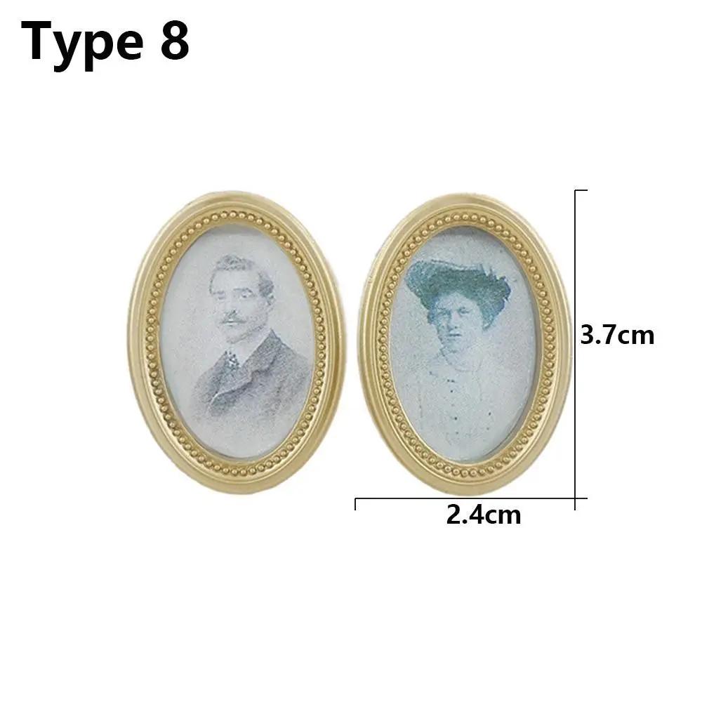 1:12 Scale Dollhouse Miniature Oil Painting Vintage Character Landscape Picture Mini Photo Frame Dollhouse Wall Mural Ornaments