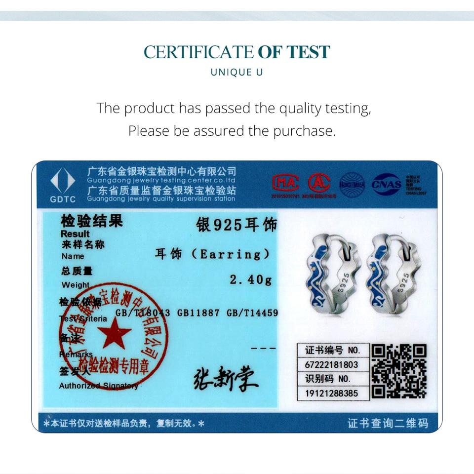 BAMOER 925 mincovní stříbro Van Gogh's Starry Sky náušnice Modré smaltované kruhové náušnice pro ženy Dárek k narozeninám Jemné šperky