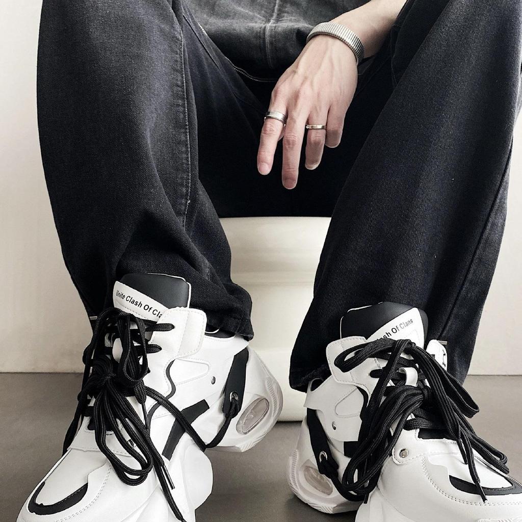 European Trendy Men's Breathable Dad Shoes 2025 - Thick Sole, Height-Increasing Casual Sneakers