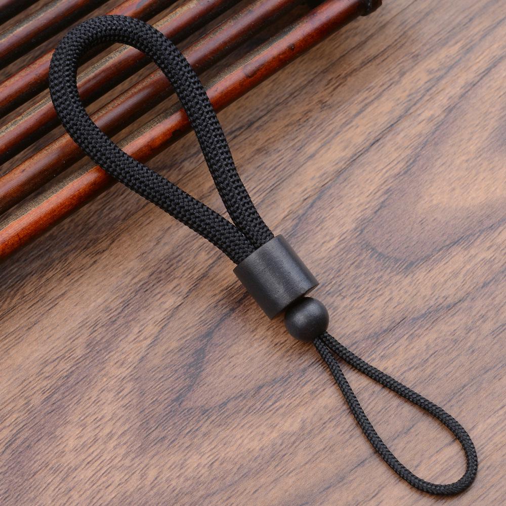 Luxury Black Ebony Wood Keychain with Silver Inlay Threads - Elegant Anti-Lost Pendant Rope.