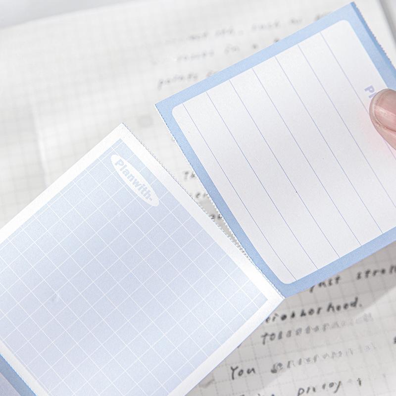 120sheet Simplicity Journal Memo Pad Creative Candy Color Tearable Sticky Note Blank Horizontal Line Note Pad Student Supplies