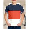 T-shirt da ragazzo Semplice Stampa Lettere Parigi Estiva Manica Corta Magliette Ampie Moda Girocollo Righe Streetwear Abbigliamento Bambini
