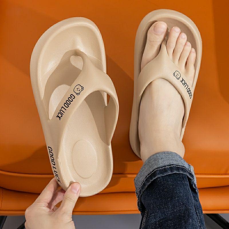 New Trendy Men EVA Flip Flops Anti-Slip Odor-Free Beach Slippers Casual Sandals