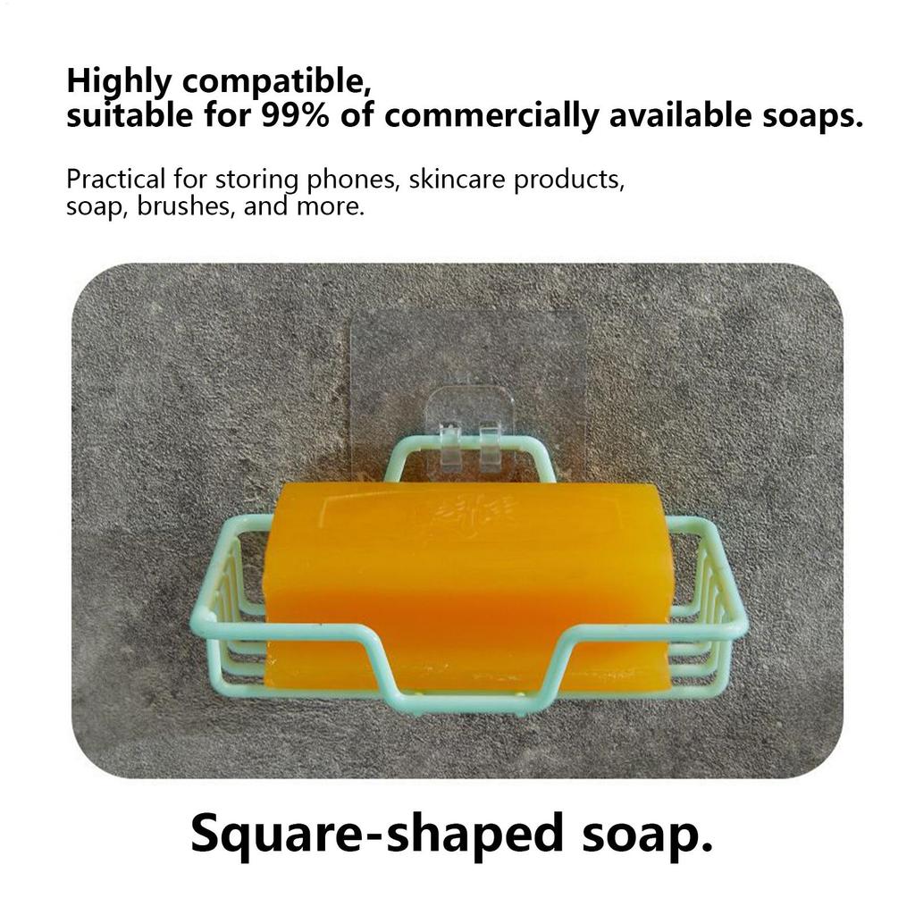 Wall Soap Holder Wall Mounted Bar Soap Holder for Shower Adhesive Drying Rack Storage Organizer for Sponge Bathroom Bathtub