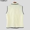INCERUN Men Stitching Sleeveless Buttons Waistcoat And Long Straight Pants Sets