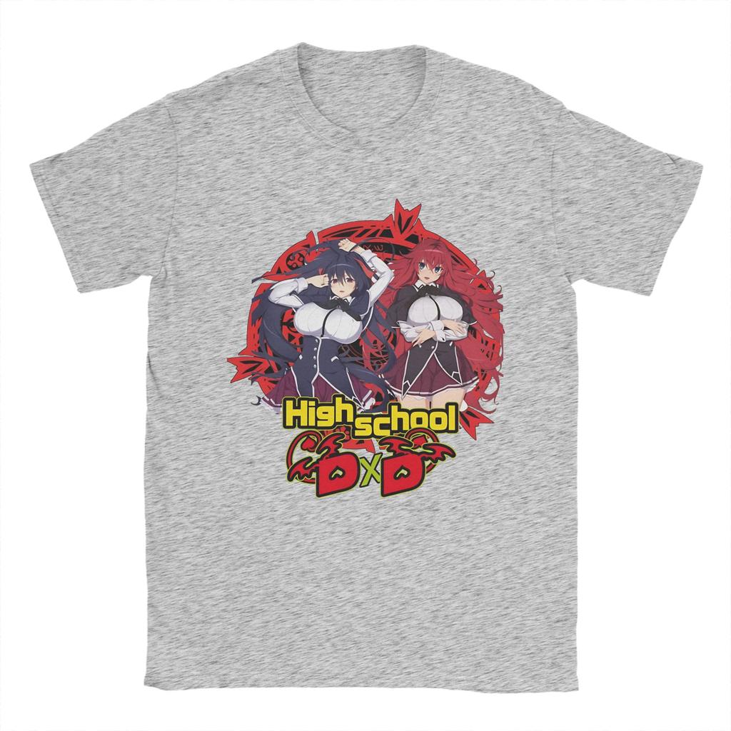 Rias & Akeno High School DxD T Shirts Men Women's Pure Cotton T-Shirt Round Neck  Rias Gremory Tees Short Sleeve Clothing