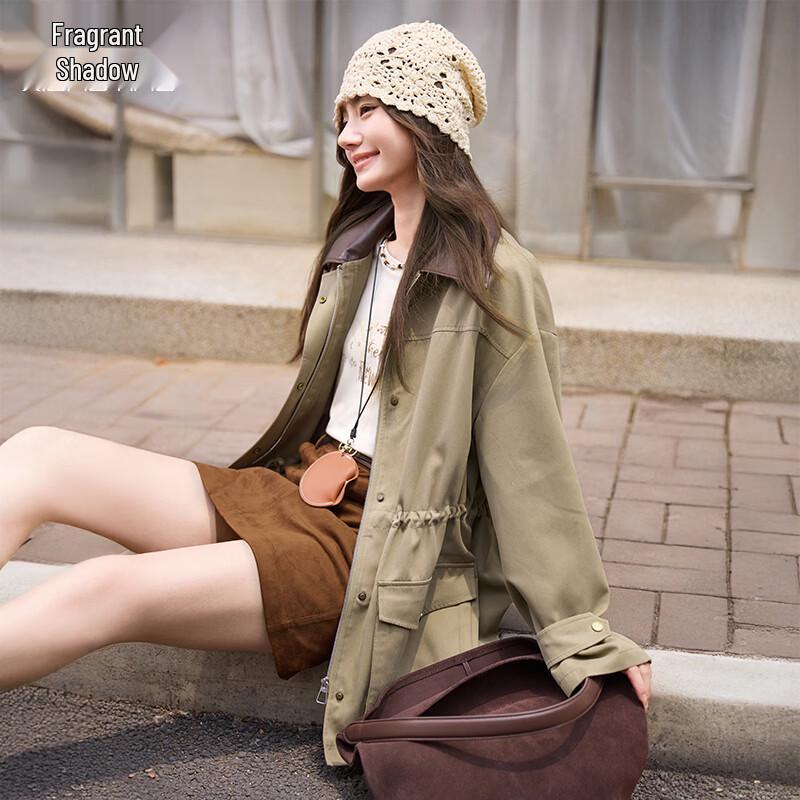 Xiangying Women s Barn Style Retro Trench Coat M