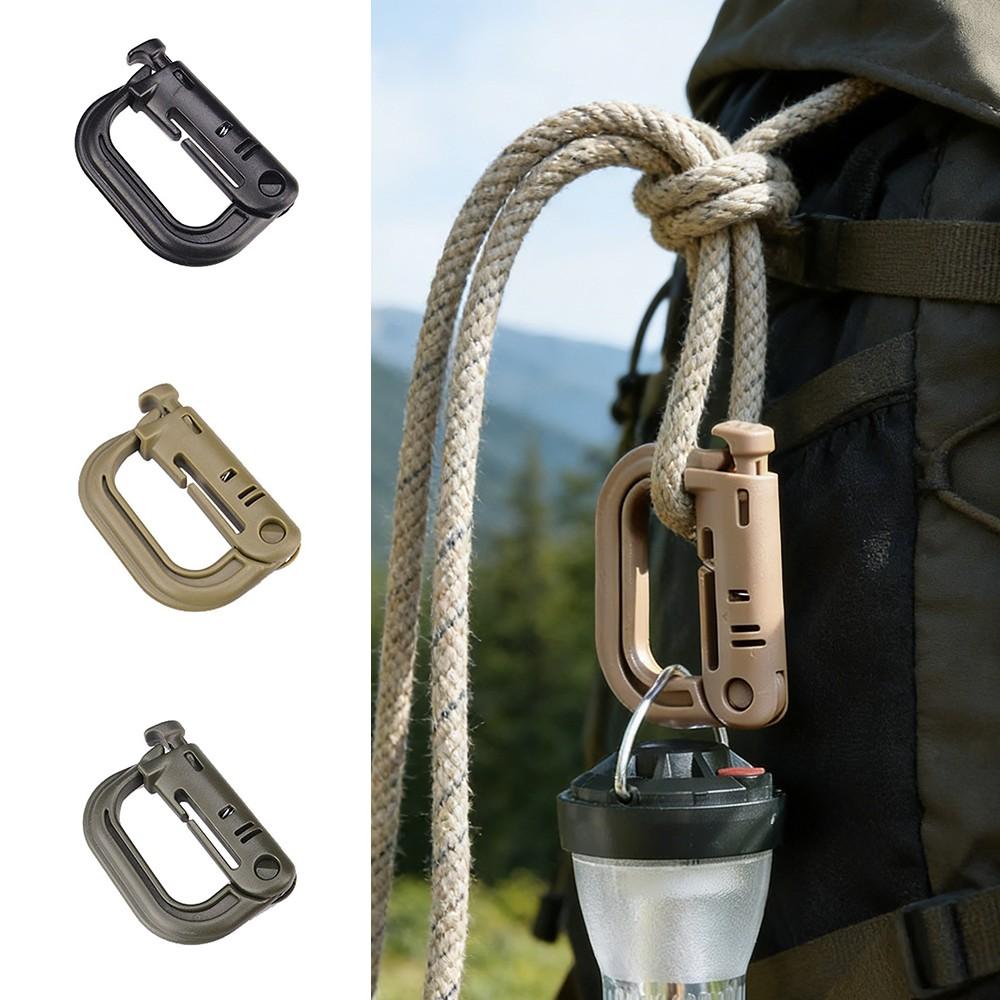 Tactical D Locking Ring Buckle Outdoor MOLLE Carabiner Plastic Clip Snap Type Tactical Vest Bag Connection Point Fastener