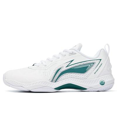Non-Slip Shock Absorbing Wear-Resistant Arch Support Low-Top Badminton Shoes Unisex Shoes White Green AYZT003-4