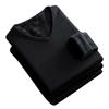 Men Thermal Shirt Fall Winter Base Layer Shirt Fleece Lined V-Neck Pullover Solid Color Warm Long Sleeve Tee Shirt for Daily Wear Sports