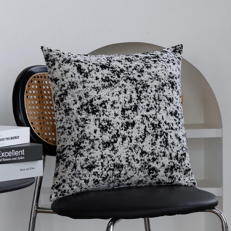 

Скандинавская черно-белая наволочка, диванная подушка, гостиная, французская легкая роскошь, подушка, модельная комната, украшение для отеля 45x45cm pillowcase only