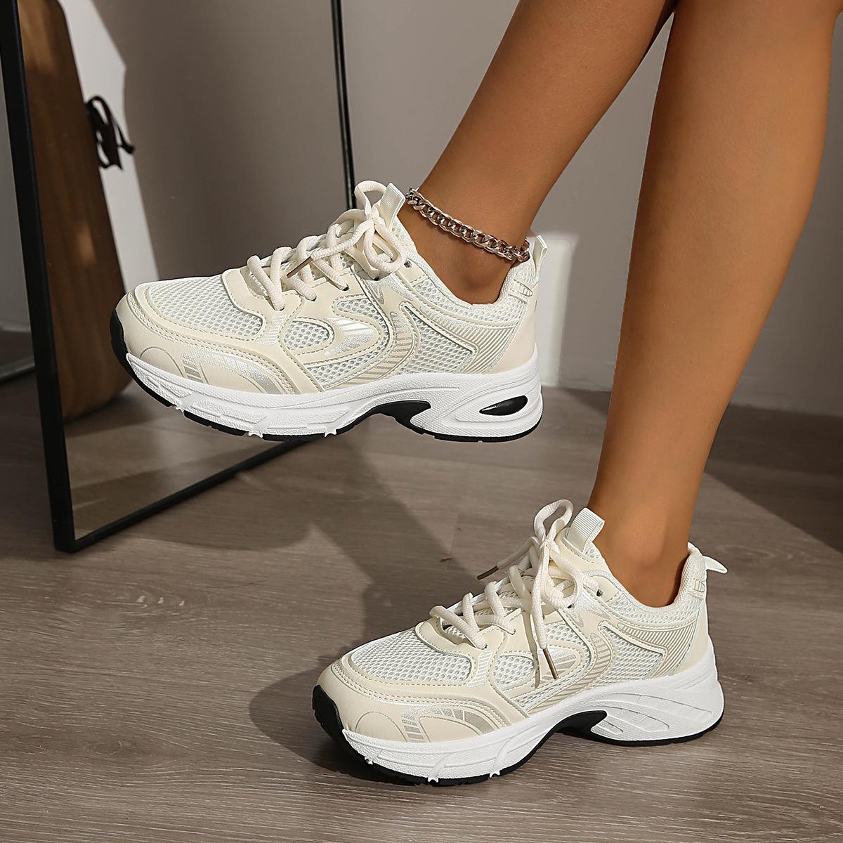 Retro Women s Shoes, Breathable Casual Shoes, Thick-soled Sports Shoes 36