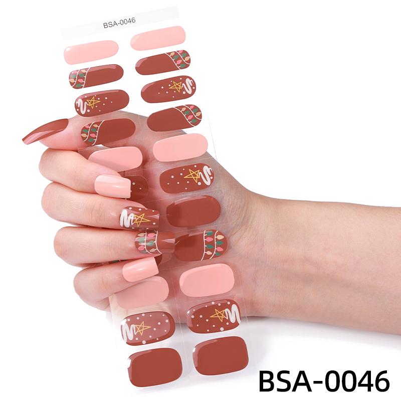 Factory Direct  Fully Cured Gel Nail Stickers Popular Christmas Styles