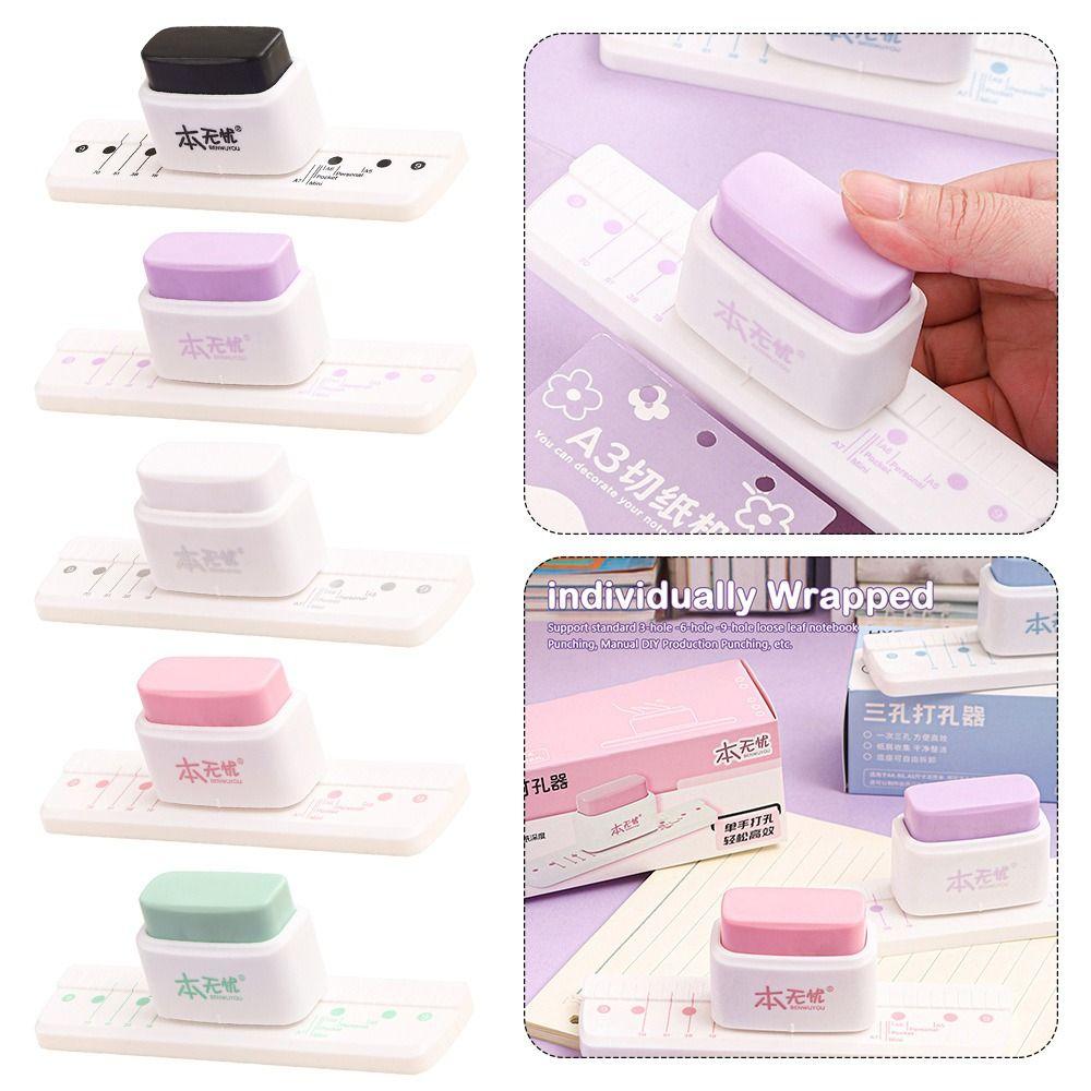 Multicolor Paper Punch Multi-functional Puncher New Mini Hand Hole Puncher School Office Supplies