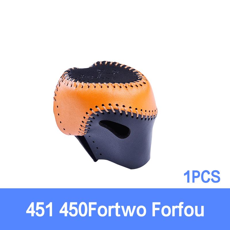 

Автомобильный ручной тормоз, защитный кожаный чехол, аксессуары для внутренней отделки для Mercedes Smart 451 450 Fortwo Black Orange-A