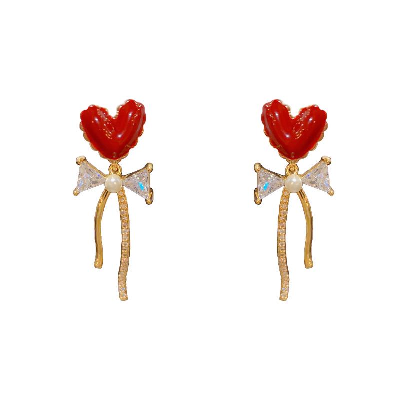 

Confession Balloon Heart Tassel Earrings - Sweet, Versatile Design with Silver Needle