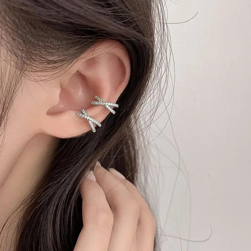 Punk Metal Zircon Ear Cuff Ear Clip for Women No Pierced C Shape Geometric Small Earcuff Ear Wrap Earcuff Clips Jewelry