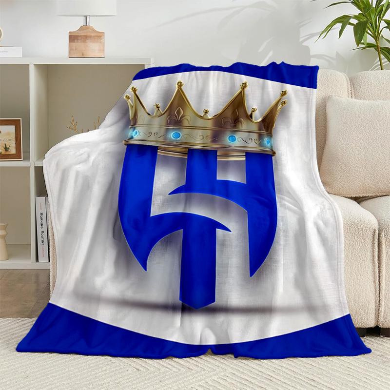 1PC Blue Football Team Flannel Blanket Gift, Suitable for Both Men And Women, Soft Ideal for Beds And Sofa, Birthday Or Christmas Gift