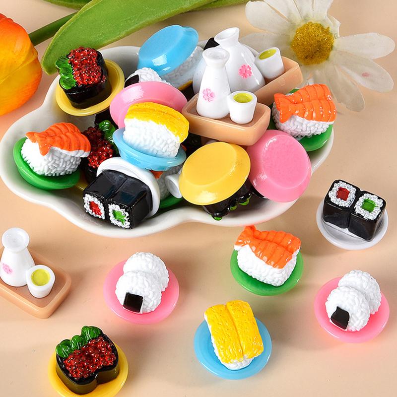 1/12 Dollhouse Simulation Sushi Model Dollhouse Miniature Kitchen Food Decoration Dolls House Scene Accessories Kid Toys