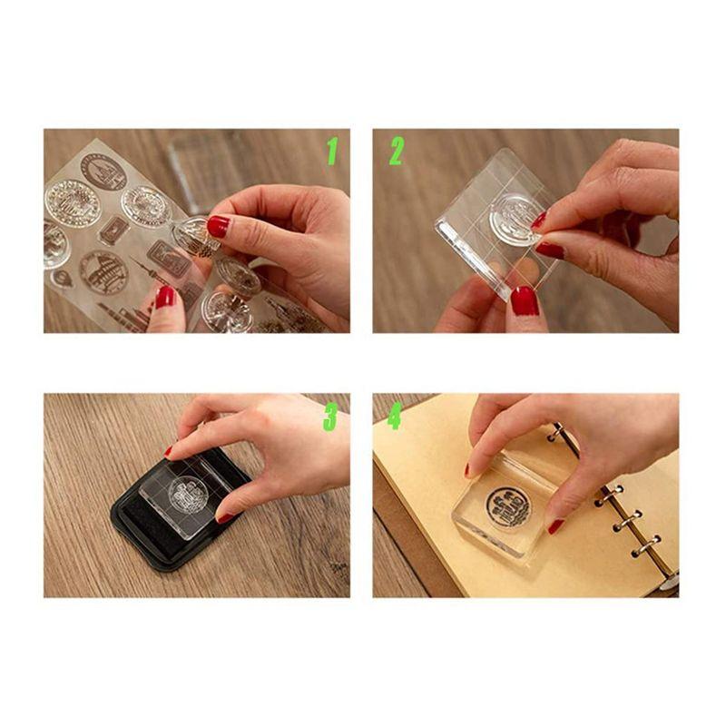 A60Z12 Pieces Stamp Blocks Acrylic Clear Stamping Blocks Tools With Grid Lines For Scrapbooking Crafts Makingmay