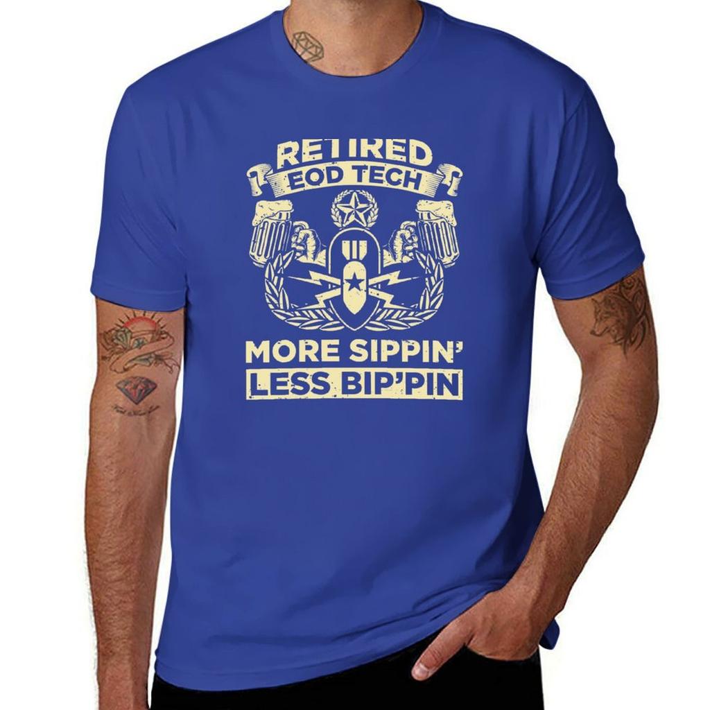 Retired Eod Tech More Sippin Less Bippin Eod Explosive Ordnance Disposal Master Badge Tshirt
