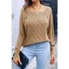 Damen Winter Freizeit Knopf Streifen Einfarbig Strickpullover