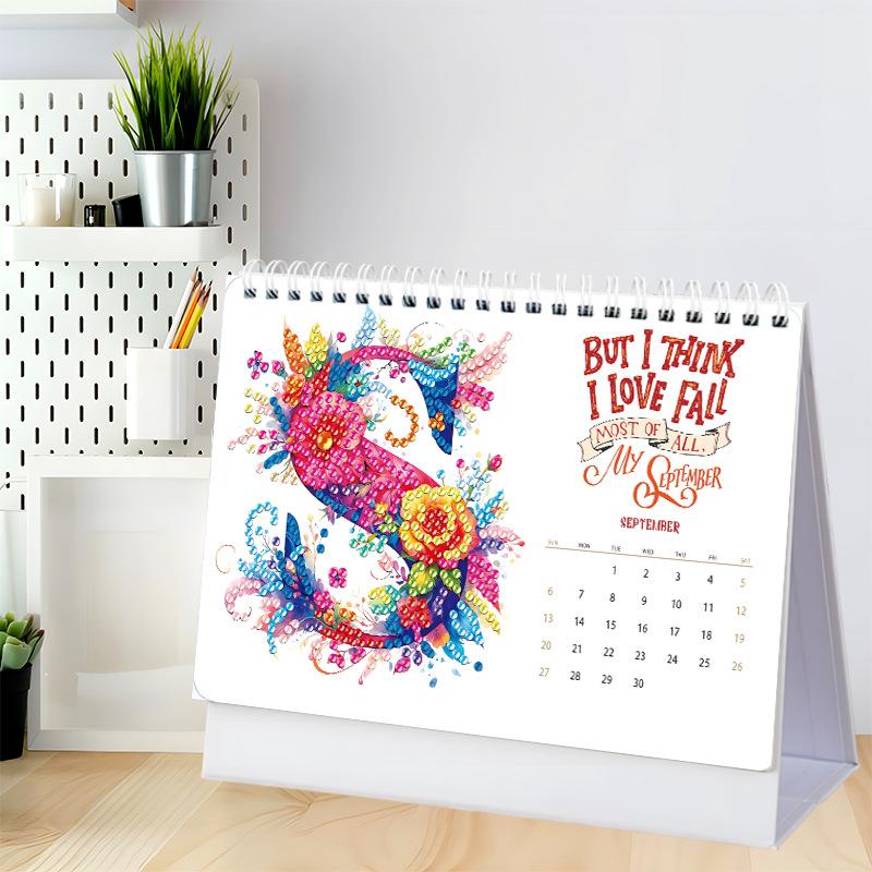 Kalender 2026 DIY Diamantmalerei Kunstset Werkzeug für Wohnzimmer, Schlafzimmer, Büro, Schreibtisch Weihnachts- und Neujahrsgeschenk