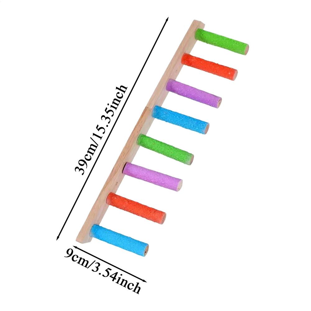 Papageienleiter Holz Nymphensittich Leiter Spielzeug Hochbelastbar Multifunktional Krallen Schärfwerkzeuge Interaktives Käfigzubehör Für