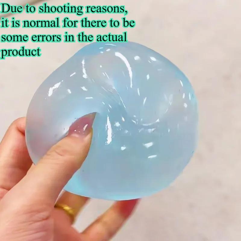 Random Color 1 Piece1Pcs Blue Maltose Squishy Toy Cute Mochi Anti Stress Fidget Toy Soft Simulated Bule Transparent Ball Quick-R
