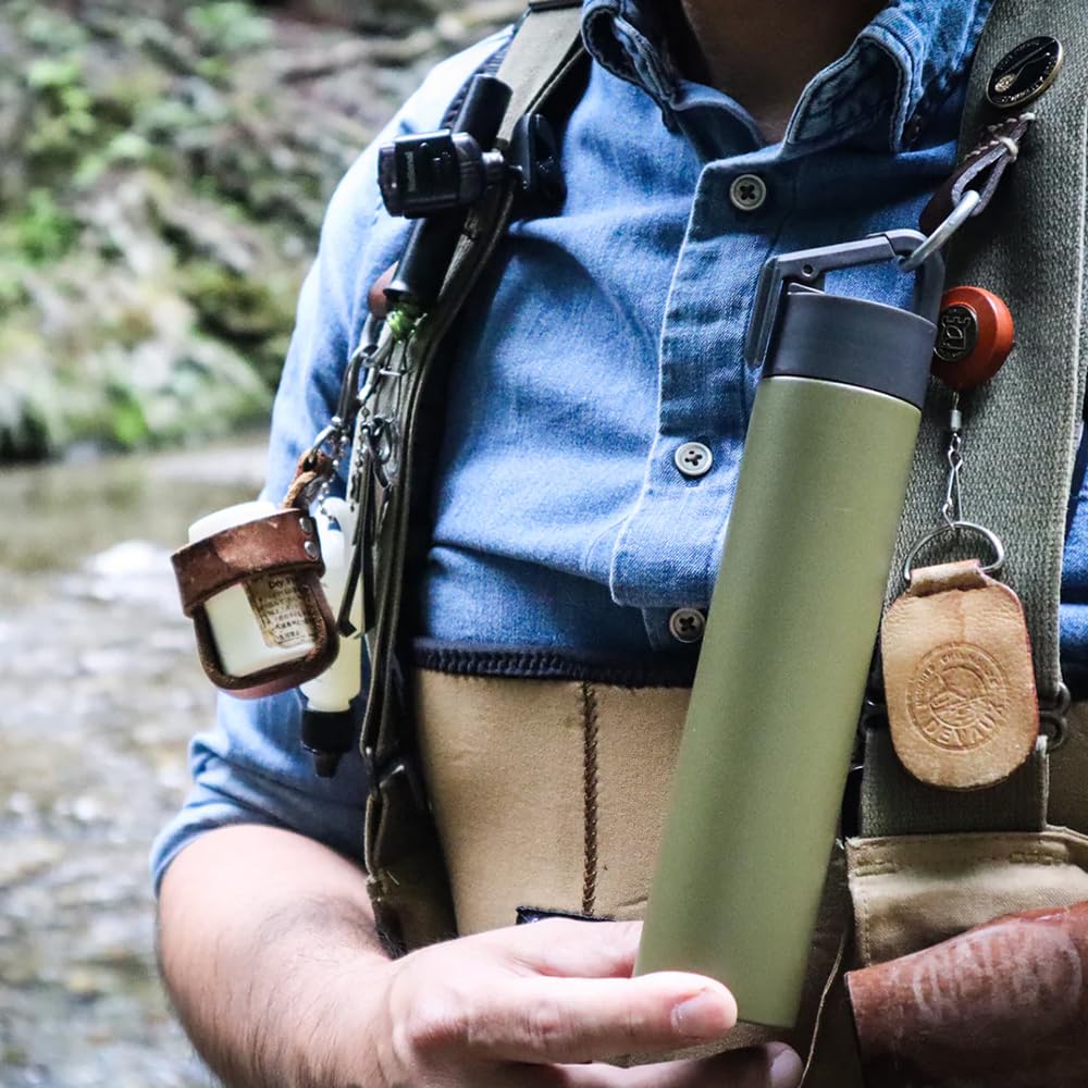 POKETLE HANG Stainless Steel Water Bottle with Handle (Coyote Beige, 180ml)