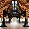 2pcs 8meter Black Polyester Tulle Draping Fabric Wedding Arches Birthday Parties & Stage Decor Christmas Halloween St. Patrick's
