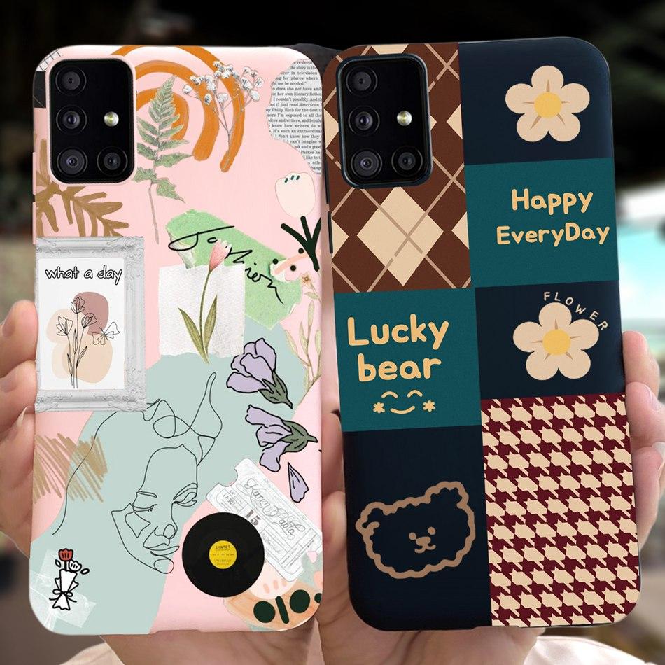 Cute Cartoon Phone Case For Samsung Galaxy M51 M31 Candy Color Soft Silicone Back Cover For Samsung M51 SM-M515F M31 Prime M315F