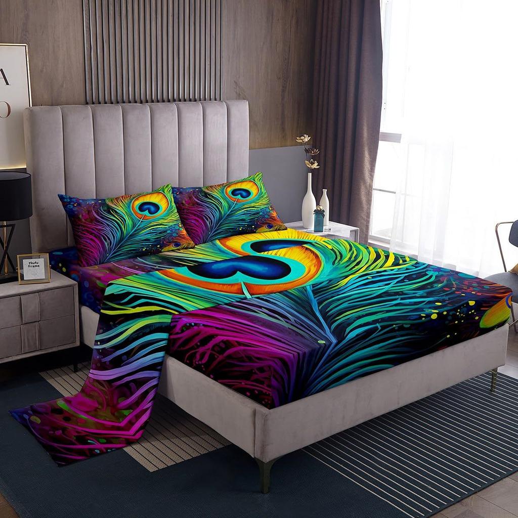 Cute Cartoon Panda Pattern Bed Hat Four-Piece Bedding Set Bedroom Dormitory Bedding Decoration