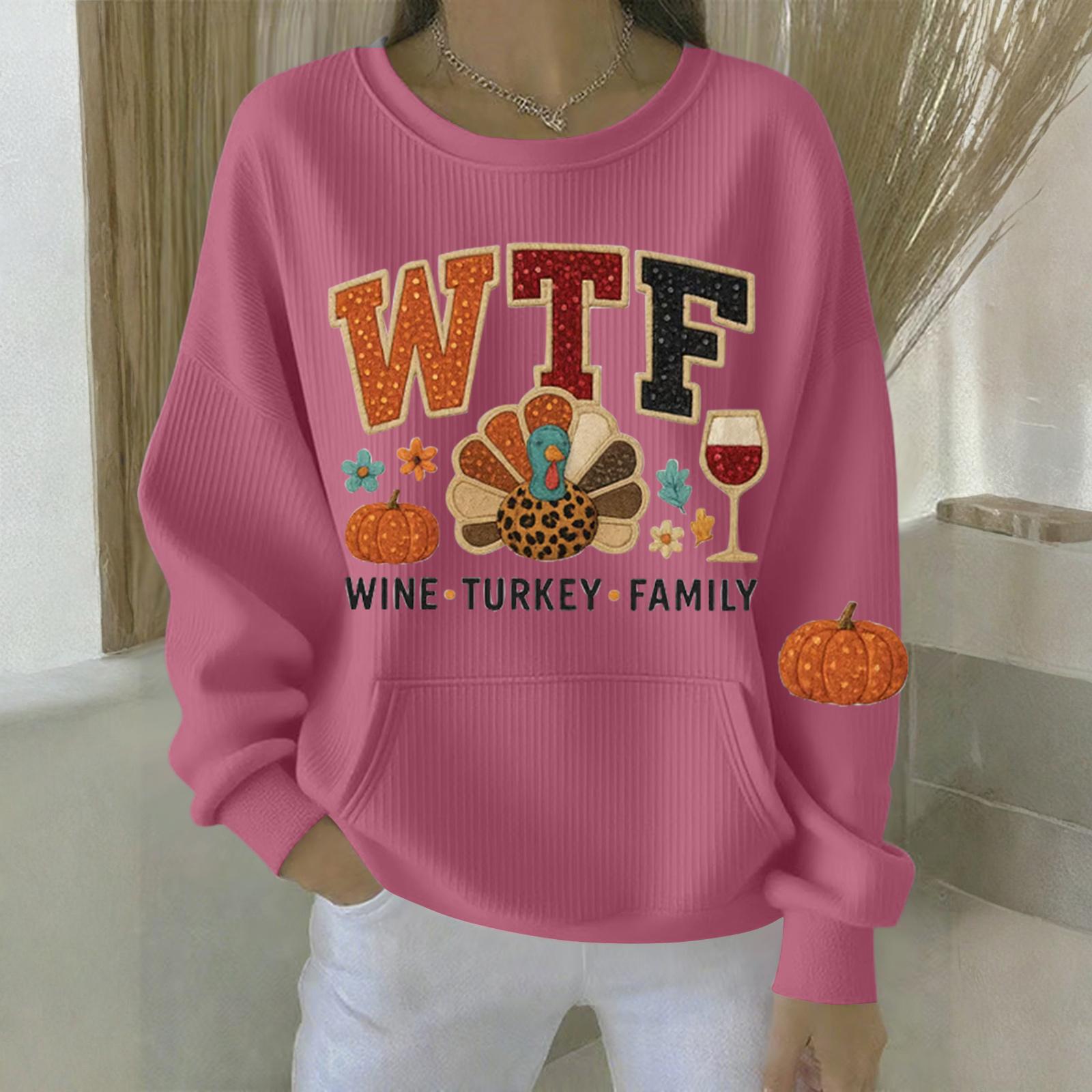 

Женский свободный удобный повседневный и модный свитшот с круглым вырезом и рождественским узором, с длинными рукавами XL розовый