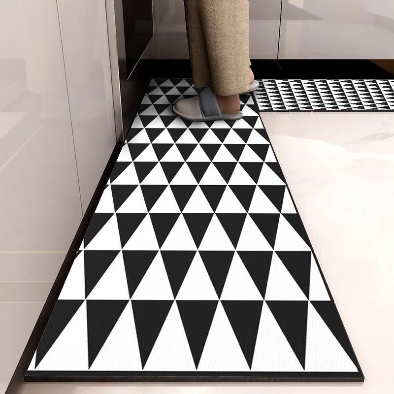 Quick-Dry Minimalist Diatomaceous Earth Floor Mat - Water Absorbent, Stain/Wear Resistant, Easy Clean, Non-Slip for Home and Kitchen