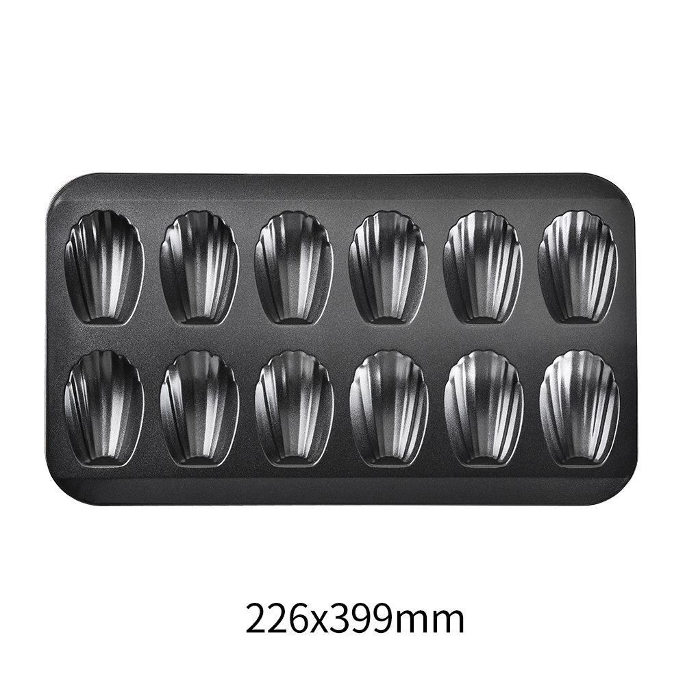 

Non-Stick Stainless Steel French Shell 3D Cake Mold - 12-Cavity Baking Pan for Chiffon Pastry чорний