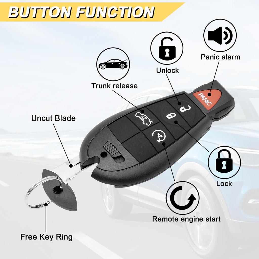 Vurkcy Key Fob Replacement for 2008-2014 Dodge Challenger M3N5WY783X IYZ-C01C 2PCS