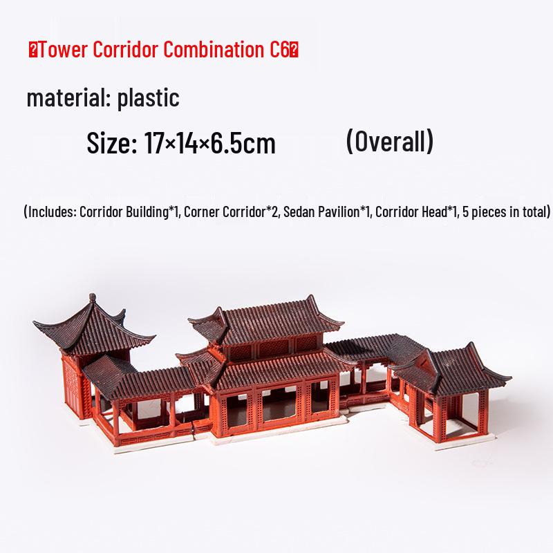 Ancient Architecture Bonsai Pavilion Ornament for Fish Tank and Aquaterrarium Landscaping