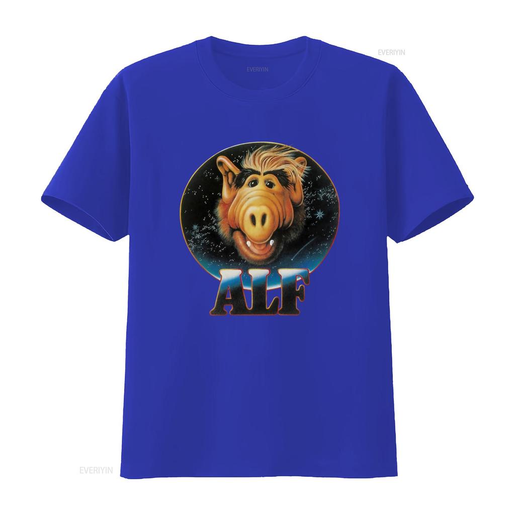 Alf Alien Lite T shirt Retro Sci Fi Character Print Casual Comfortable vintage Washed designer clothes Top For Everyday Wear