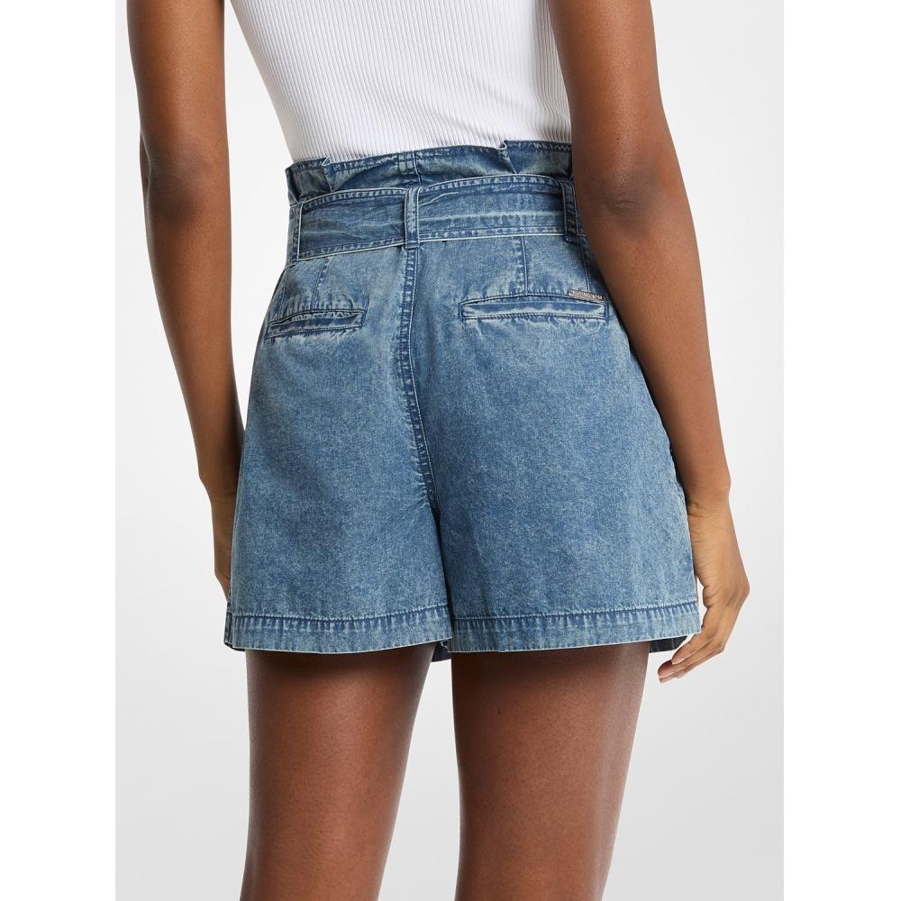 Michael Kors Denim Paper Bag Shorts Jt6310mjgx4488 Dusk Blue Wash