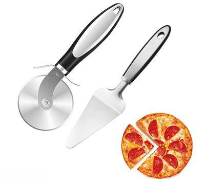 Nerezový kráječ na pizzu, Profesionální kolečko s protiskluzovou rukojetí pro speciální vaflový otočný systém, 1 sada