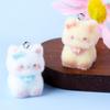 3D Cute Kitten Flocking Pendant: DIY Keychain, Phone Charm & Bag Accessory