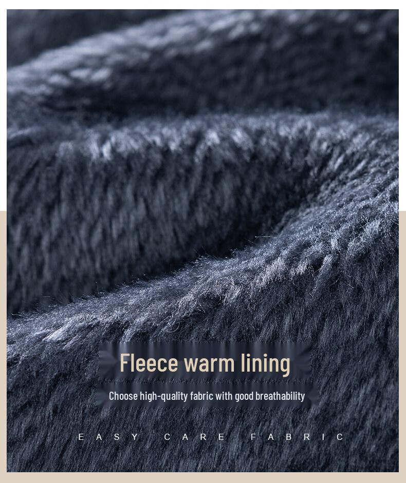 2024 Winter Men's Solid Color Quilted Stand Collar Cotton Jacket with Velvet Lining