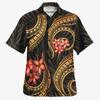 Hibiskus Plumeria Blumenmuster Hawaiianische Hemden Herren Polynesisch 3D Gedruckte Bluse Oberteile Kurze Ärmel Lockerer Kragen Knopfhemd
