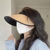 Summer Lightweight Sun Hat with And Rear Hat Foldable Straw Hollow Top Headband