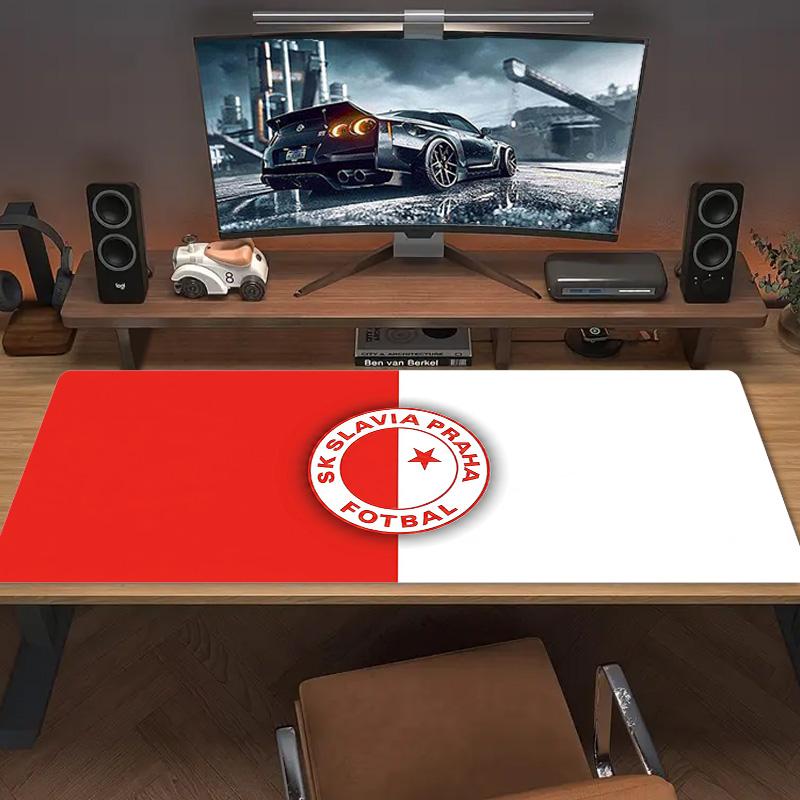 SK Slavia Praha Large Size Mouse Pad Large Gaming Table Cushion Non-slip Laptop Tablet Big Mousepad XXL Mat Mini PC Playmat With Lock edge
