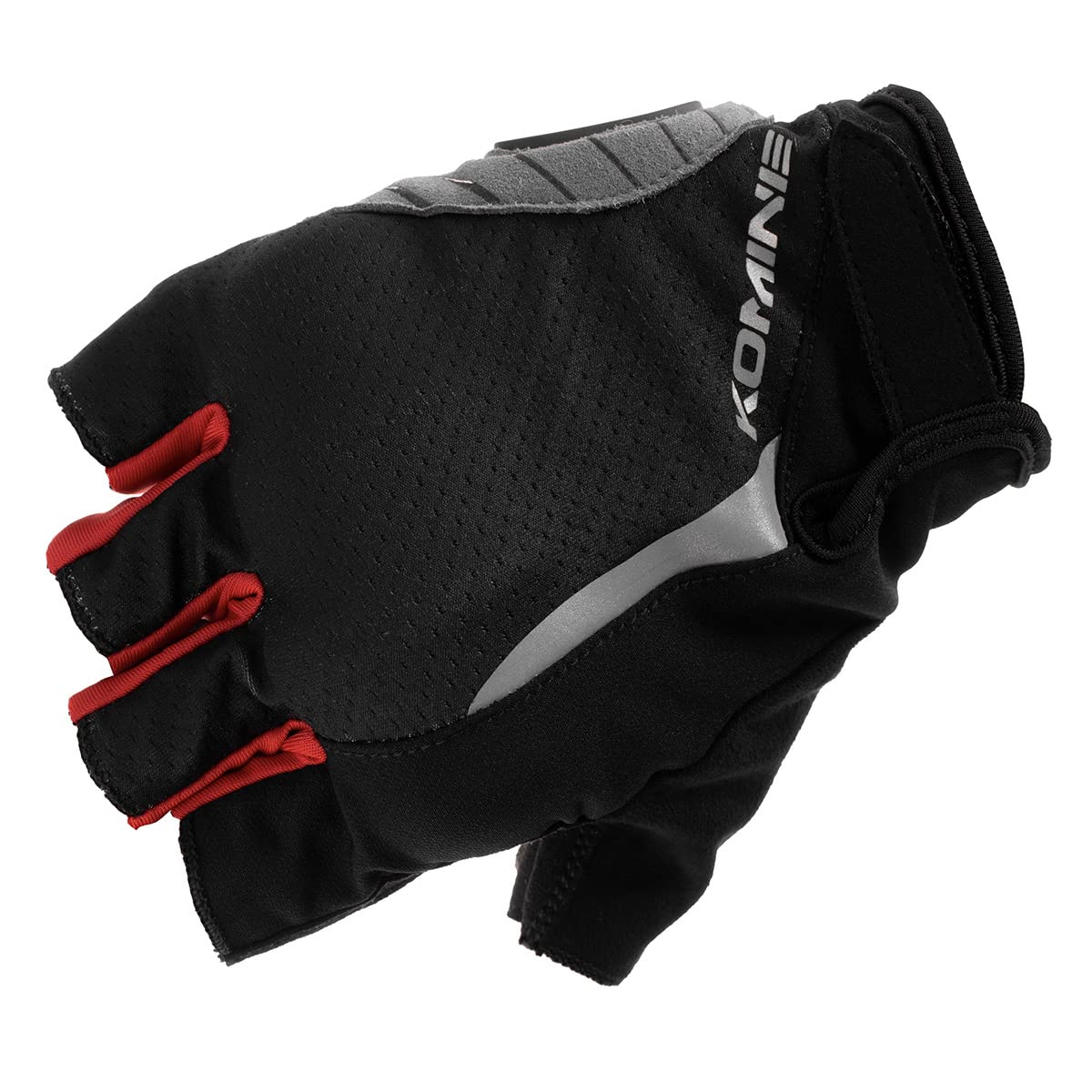 

KOMINE Motorcycle Gloves Protective Fingerless Mesh Gloves Black Red M GK-2593