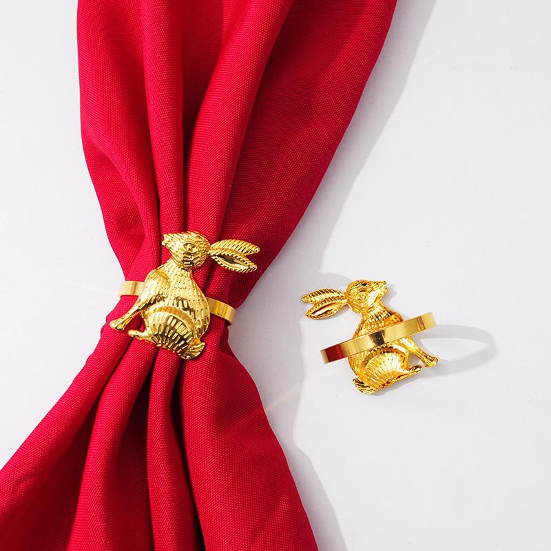 Easter Napkin Ring Rabbit Napkin Ring Wedding Hotel Restaurant Table Decoration Mouth Cloth Ring
