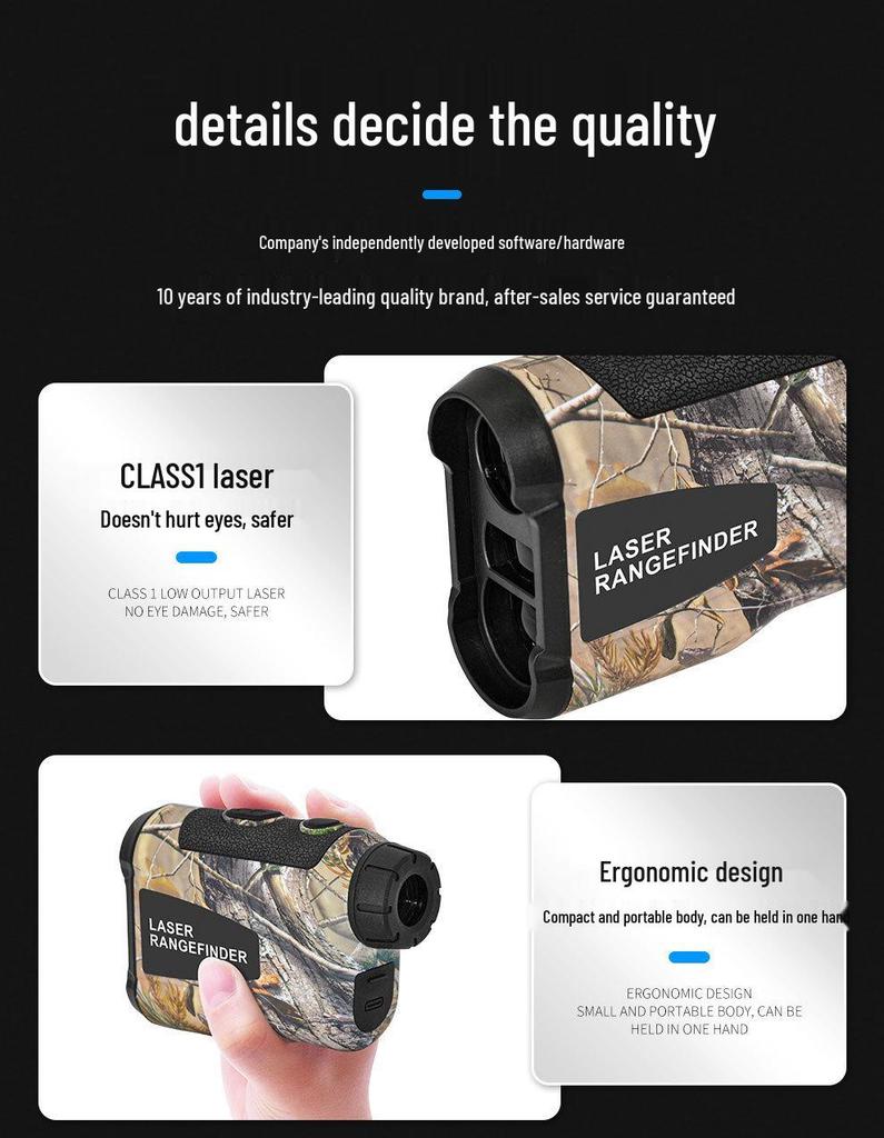 Full-Function Golf & Hunting Laser Rangefinder with Lithium Battery, Angle & Slope Measurement