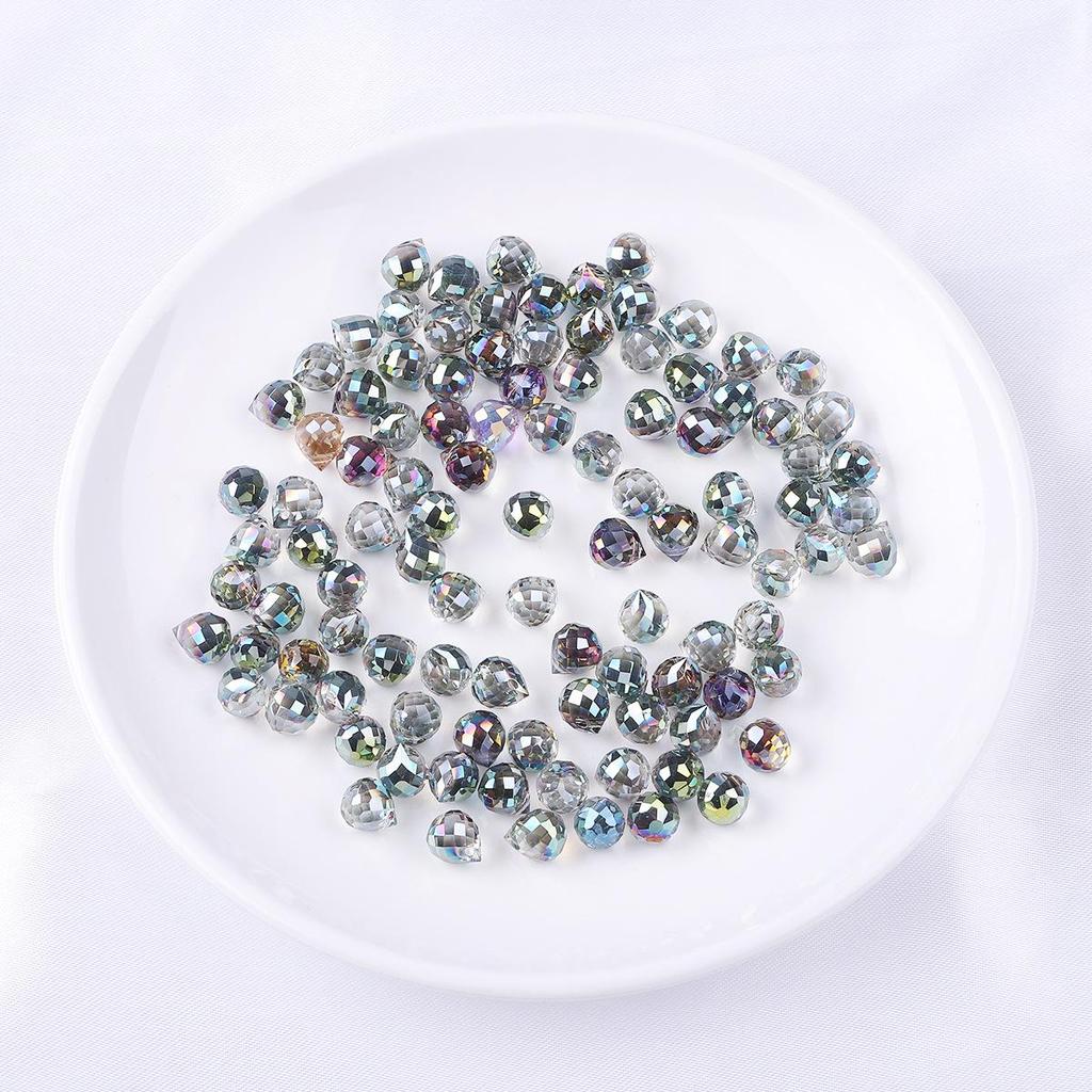 9x8mm Iridescent Glass Crystal Teardrop Beads for DIY Bracelet and Necklace Jewelry Making